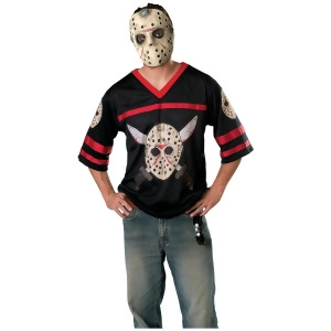 Adult Jason Voorhees Hockey Jersey Mask Costume - Mens X-Large (44-46) 44-46" chest~ 5'9" - 6'2" approx 190-210lbs