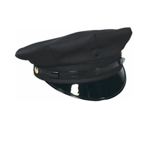 Deluxe Chino Twill Chauffeur or Police Officer Hat - Adult Small 21.5" - 21.75" Circumference