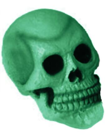 New Halloween Horror Decor Green Prop Skull Decoration - 7.5
