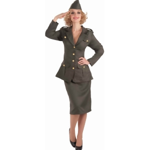 Womens 14-16 Wwii Army Gal Military Officer Costume Womens Large 14-16 approx 40-42 bust 31-34 waist - All