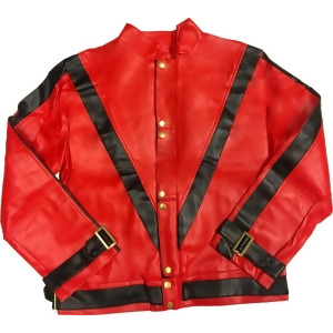 Adult Mens Michael Jackson Thriller Red Pleather Jacket - Extra-Small:  36-38" chest~ approx 150-180lbs