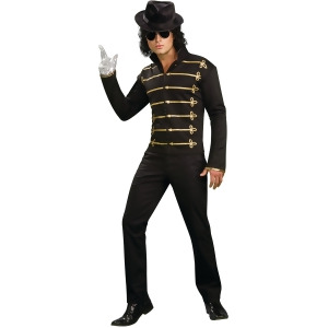 Adult Mens Michael Jackson Black Gold Military Jacket - Small:  34-36" chest~ approx 150-180lbs