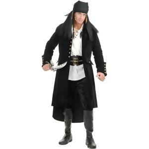 Adult's Treasure Island Pirate Black Faux Suede Duster Jacket Trench Coat - Small 36-38" chest~ approx 150-180lbs