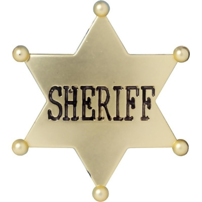 Deluxe Wild West Cowboy Costume Accessory Gold Sheriff Badge
