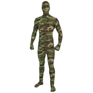 Green Camo Adult Disappearing Man Professional Quality Full Body Zentai Suit - Mens XL (44-48) 5'9" - 6'2" approx 195-215lbs