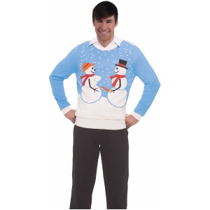 Funny Ugly Christmas Sweater Snowman Couple - Large (42-46)