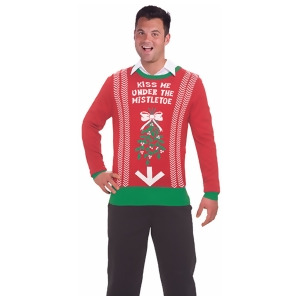 Inappropriate Funny Ugly Christmas Sweater Under the Mistletoe - Medium (40" Chest)