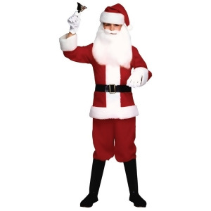 Kids Boys Red White Christmas Santa Clause Costume - Boys Medium (8-10) for ages 5-7 approx 27"-30" waist~ 50-54" height
