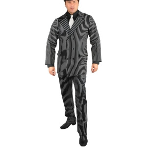 Adult Men's Roaring 20s 6 Button Gangster Costume Double Breasted Suit - Mens X-Small (34-36) 34-36" chest~ 5'5" - 5'9" approx 100-125lbs