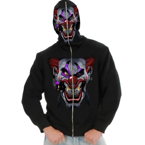 Child Boys Evil Clown Black Hoodie Sweatshirt - X-Small 3-5~ 24-26 waist