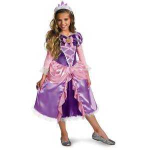 Child Deluxe Disney Tangled Princess Rapunzel Shimmer Costume - Girls Small (4-6x) for ages 3-5~ 39-50 lbs approx 23"-26" chest~ 21"-23" waist~ 23-26"