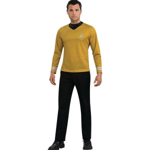 Star Trek Into Darkness Gold Captain Kirk Adult Command Costume Shirt - Mens Large (42-44) 42-44" chest~ 5'8" - 6'2" approx 175-190lbs