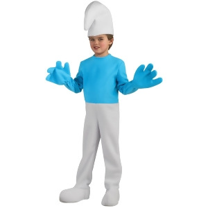 Boys Deluxe The Smurfs Movie Smurf Costume - Boys Large (12-14) for ages 8-10 approx 31"-34" waist~ 55-60" height