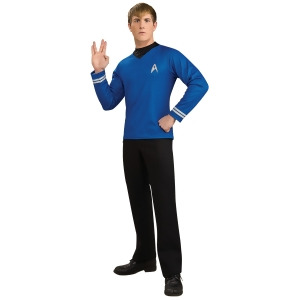 Star Trek Into Darkness Deluxe Blue Spock Adult Science Officer Costume Shirt - Mens Medium (38-40) 38-40" chest~ 5'7" - 6'1" approx 120-150lbs