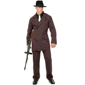 Adult Men's Roaring 20s 6 Button Gangster Costume Double Breasted Suit - Mens 1XL ~ XXL (48-52) 48-52" chest~ 5'9" - 6'2" approx 220-240lbs