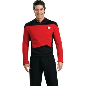 Star Trek The Next Generation Red Command Captain Adult Deluxe Costume Shirt - Mens X-Large (44-46) 44-46" chest~ 5'9" - 6'2" approx 190-210lbs