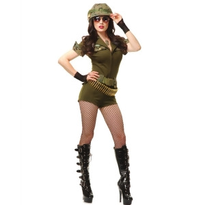 Adult Women's Sexy Sergeant Sgt. Stunning Army Marine Costume - Womens Large (11-13) approx 29 waist~ 40.5 hips~ 39 bust~ C-D