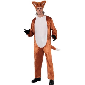 Mens What Does The Fox Say Complete Costume Set With Jumpsuit And Headpiece Standard 42-46 - All