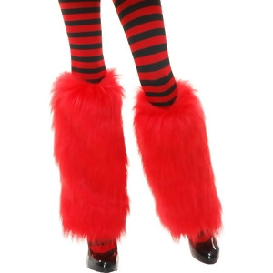 Child Girls Red Anime Cartoon Monster Furry Leg Warmers Standard Size - All