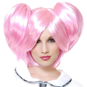 Womens Deluxe Pink Anime Madoka Kaname Puella Magi Removable Ponytail Wig Standard Size - All