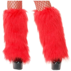 Adults Womens Red Sexy Club Rave Furry Monster Leg Warmers Standard Size - All
