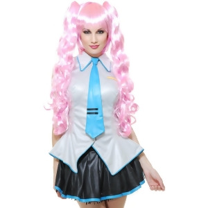 Womens Pink Anime Ghost Princess Perona One Piece Removable Ponytail Wig Standard Size - All