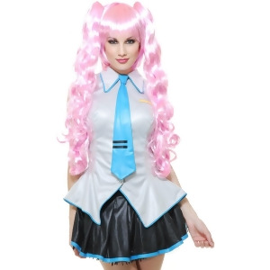 Womens Pink Anime Ghost Princess Perona One Piece Removable Ponytail Wig Standard Size - All