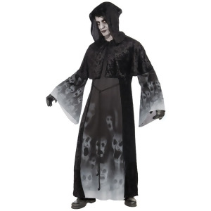 Adults Mens Death Grim Reaper Forgotten Souls Skull Robe Costume Size Large 42 Standard 42-44 - All