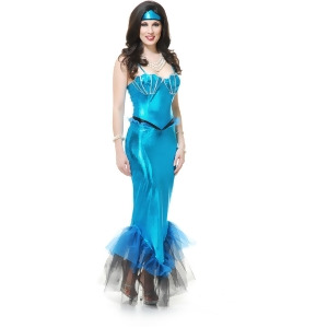 Adults Womens Sexy Tight Blue Black Fantasy Mermaid Costume - Womens X-Large (14-16)