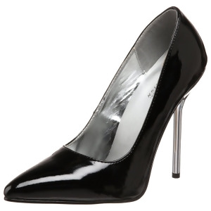Highest Heel Women's 5 Pointy Toe Pump Black Patent Shoes - Women's US Shoe Size 6.5