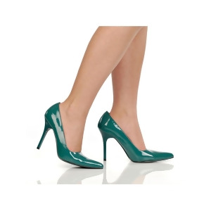 Women's Highest Heel Shoes 4 Classic Plain Pump Teal Patent Pu - Women's US Shoe Size 5