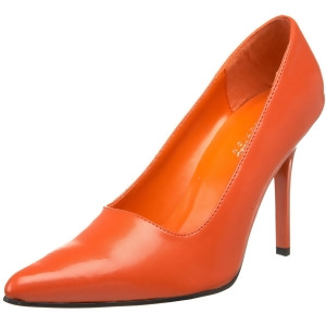 Women's Highest Heel Shoes 4 Classic Plain Pump Orange Kid P.u. - Women's US Shoe Size 12