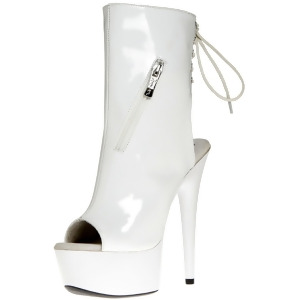 Sexy Womens 6 White Ankle Bootie With Functional Zipper Pocket Shoes - 11