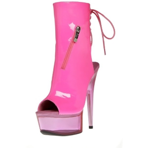 Sexy Womens 6 Fuchsia Pink Ankle Bootie With Functional Zipper Pocket Shoes - 5