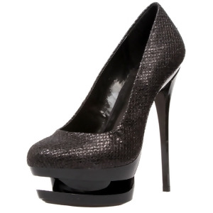 The Diamond-111 Sexy Womens 5 1/2 Black Pump With Woven Glitter Upper Shoes - 10