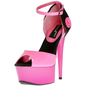 Sexy Womens 6 Pink Fuchsia Neon Upper Raincoat Button Rear Qtr Platform Shoes - 9