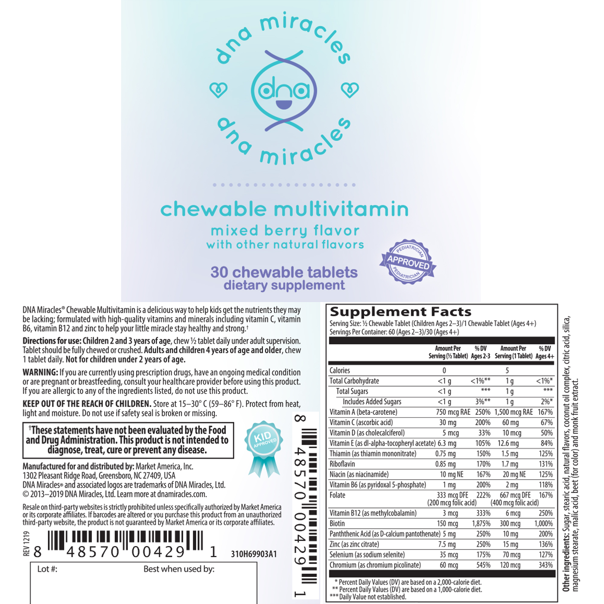 DNA Miracles&#174; Chewable Multivitamin alternate image