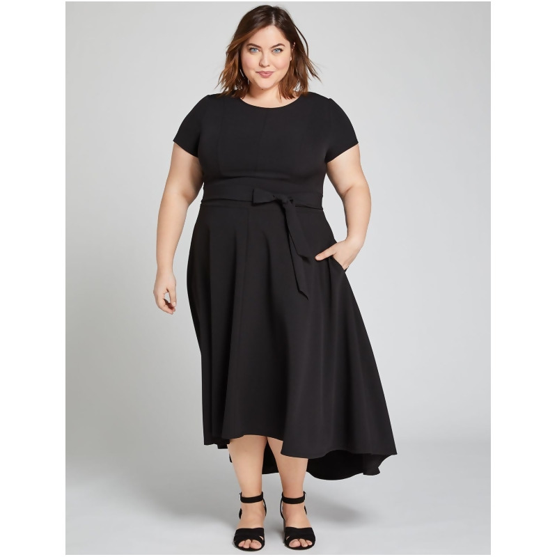 black high and low dress