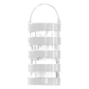 White Votive Hurricane with Handle 8 in x 4-1/2 in Metal-Glass White Votive Hurricane with Handle 8 in x 4-1/2 in Metal-Glass