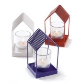 Patriotic House Votive Set 5 in x 3 in Metal-Glass Patriotic House Votive Set 5 in x 3 in Metal-Glass