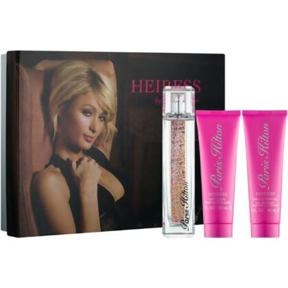 Heiress by Paris Hilton for Women 4 Piece Set Includes: 3.4 oz Eau de Parfum Spray + 3.0 oz Body Lotion + 3.0 oz Bath and Shower Gel + 7.5 ml Mini