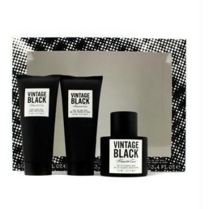 Kenneth Cole Vintage Black for Men 4 Piece Set Includes: 3.4 oz Eau de Toilette Spray + 3.4 oz After Shave Balm + 2.6 oz Deodorant Stick + MINI