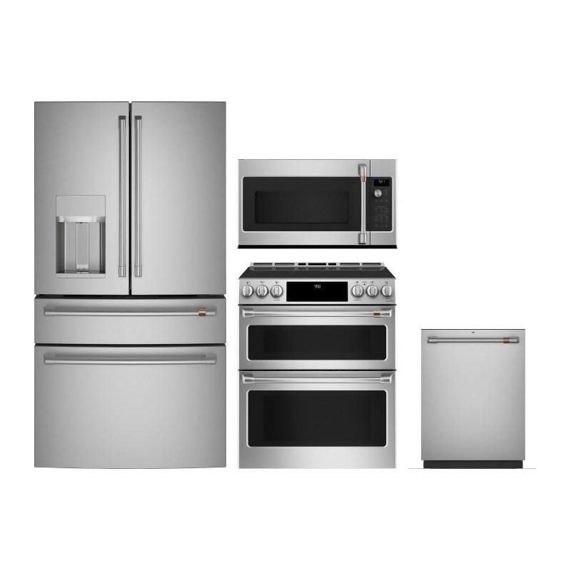 Cafe 4 Piece Kitchen Appliances Package with French Door ...