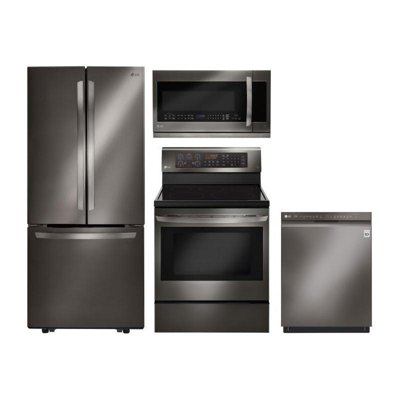 LG 4 Piece Kitchen Appliances Package with French Door ...