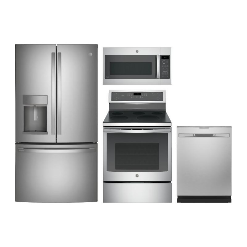 GE Profile 4 Piece Kitchen Appliances Package with French ...