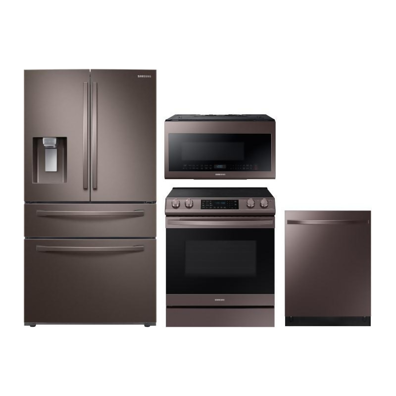 Samsung 4 Piece Kitchen Appliances Package with French Door Samsung 4-piece Tuscan Stainless Steel Kitchen Appliance Package