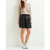 Faux Leather Gathered Skirt Faux Leather Gathered Skirt