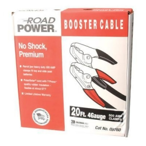 20' 2 Ga. 500 Amp Blackbooster Cables W/ H - All