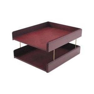 Hardwood Double Letter Desk Tray Two Tier Mahogany - All