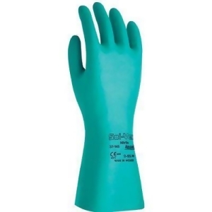 Sol-vex Unsupported Nitrile Gloves Cuff Flock Lined Size 7 Green - All